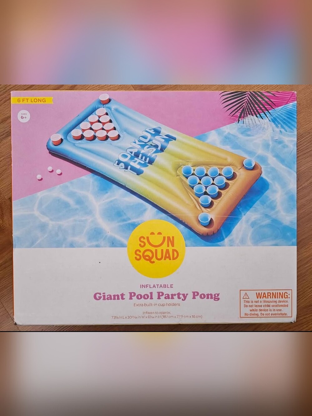 Sun Squad Giant 6 FT Pool Party Pong Inflatable